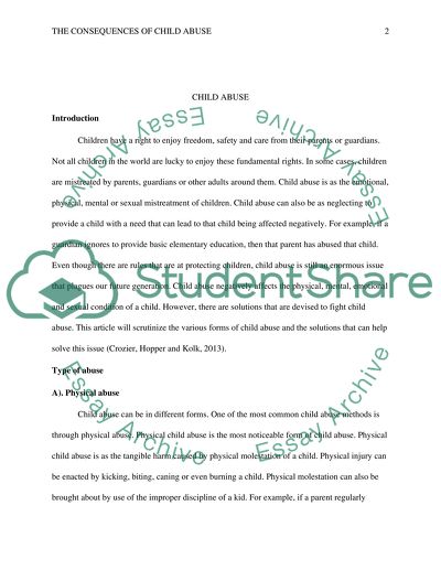 The Consequences of Child Abuse