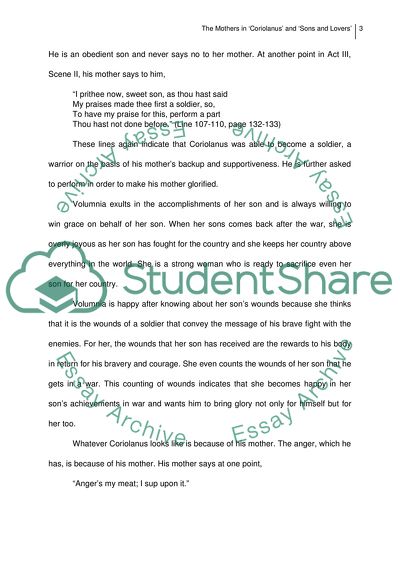 The Mothers in Coriolanus and Sons and Lovers