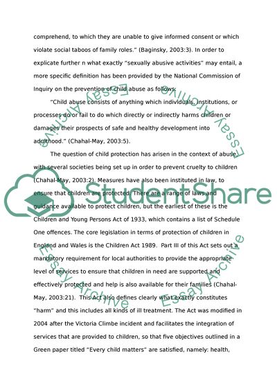 Meeting the Requirements for Appropriate Professional Practice: The Safeguarding of Children