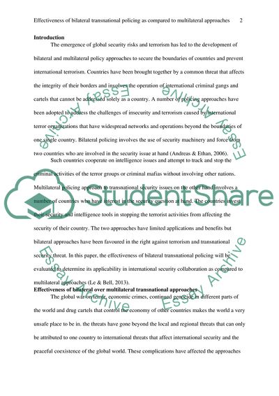 Effectiveness of Bilateral Transnational Policing as Compared to Multilateral Approaches