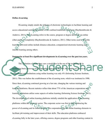 Five Significant Developments in eLearning