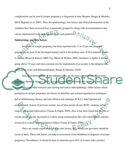 Advanced Obstetrics for Critical Care Paramedic: Ectopic Pregnancy