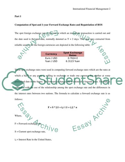 International Financial Management at Navigation Systems