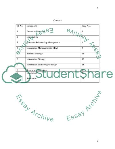 CUSTOMER RELATIONSHIP MANAGEMENT:analysis