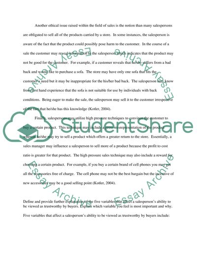 Types of Unethical Behavior of Salesperson