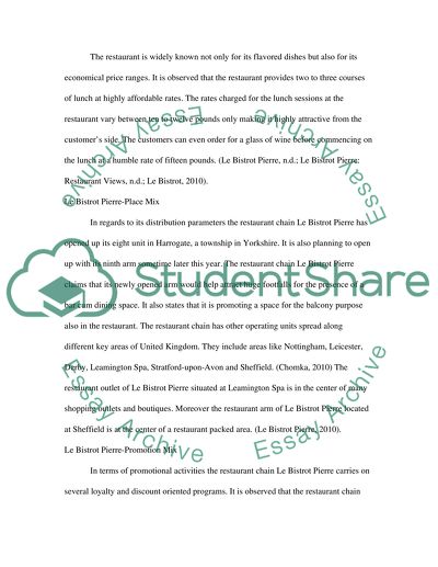 Le Bistrot Pierre Product Mix