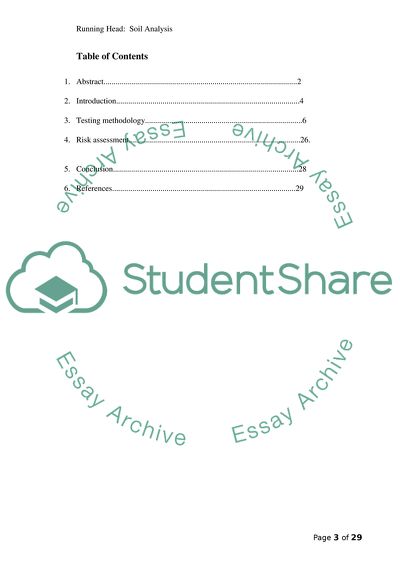 Analysis of Soil Samples Collected in the Berth Region