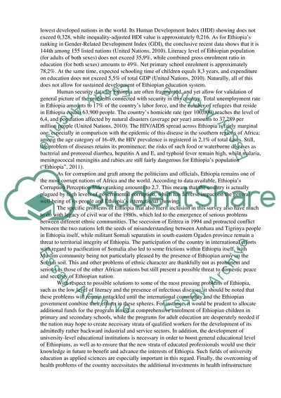 Ambassador for Ethopia paper