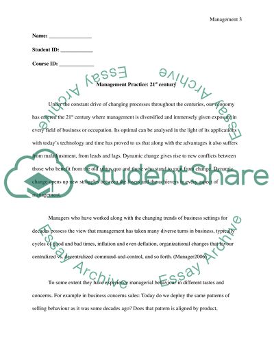 Management Practice of the 21st Century