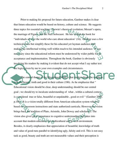 Howard Gardners The Disciplined Mind: What All Students Should Understand