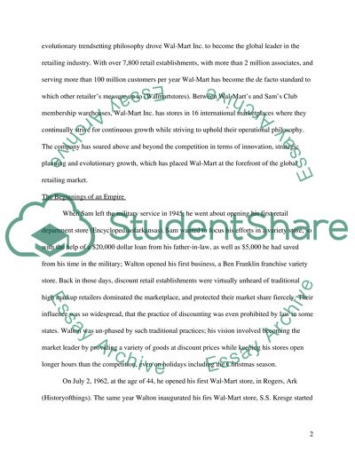 Analysis of a business leader: Sam Walton