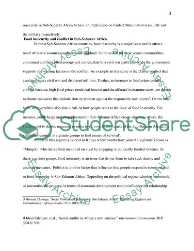 Food Insecurity in Sub-saharan Africa