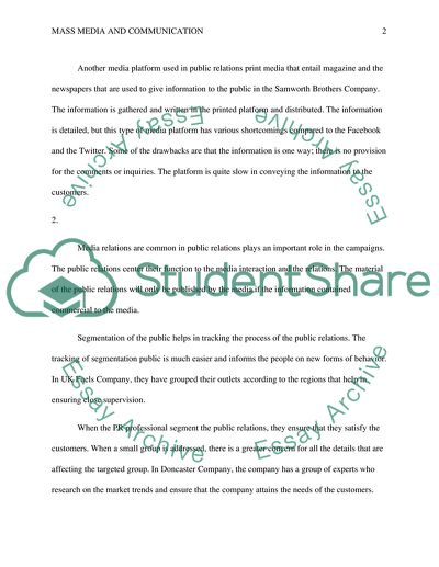 Mass Media and Communication