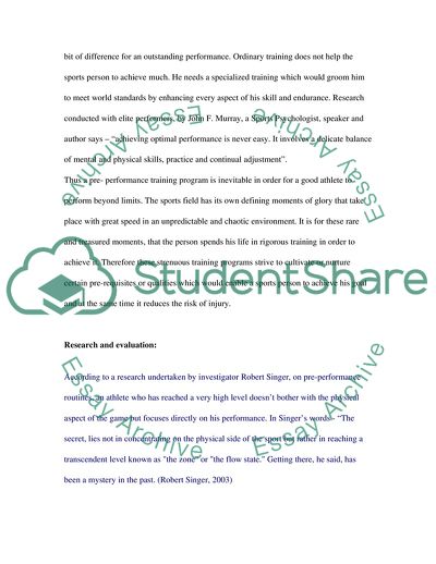 Pre-performance Routines in Sports