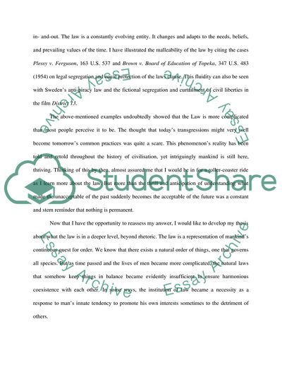 The Intricacies of the Law a Course Reflection