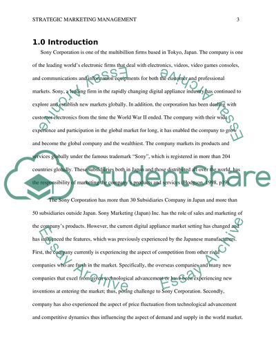 Sony Corporation Strategic Marketing Management