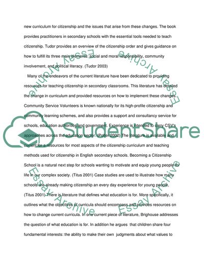 Teaching Citizenship Education in Secondary Schools