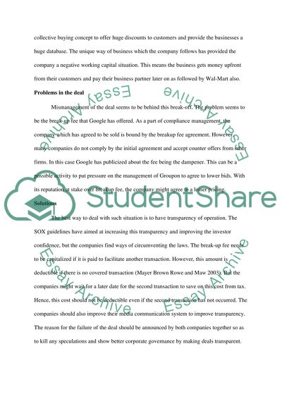 Google talks with groupon are ended without deal