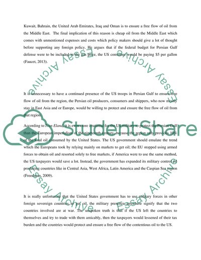 Presence of the USA Troops in Persian Gulf