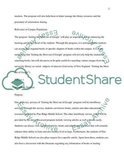 New Useful Program in the Pine Ridge Middle School Library