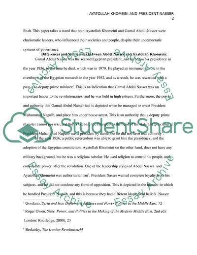 Ayatollah Khomeini and Gamal Abdul-Nasser