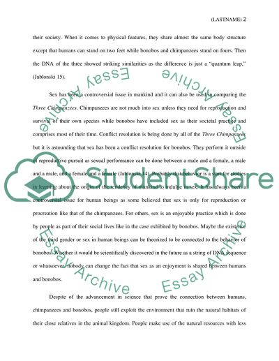 Position Paper: The Three Chimpanzees