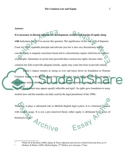 The common law and equity