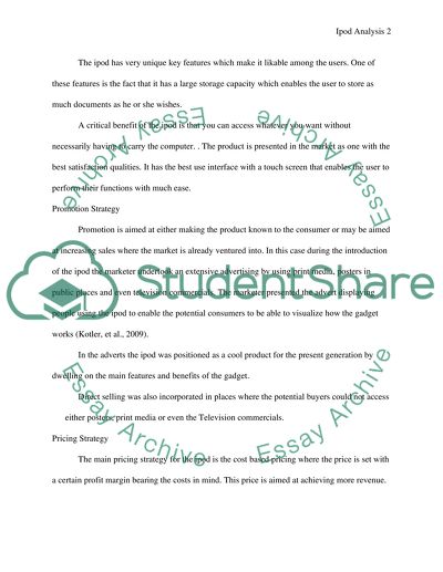 Ipod Analysis