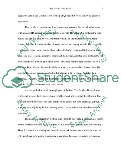 The Use of Databases