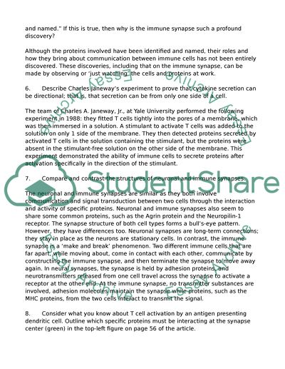 Intrigue at the Immune Synapse