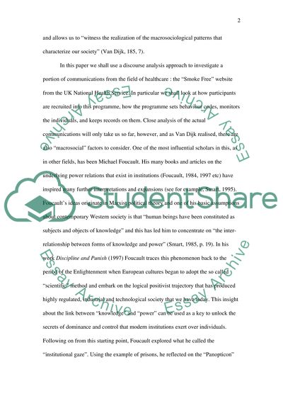 The Institutional Gaze and Disciplining on Smoke-Free Website
