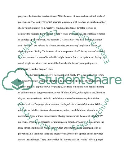 Societys Fascination with Reality TV