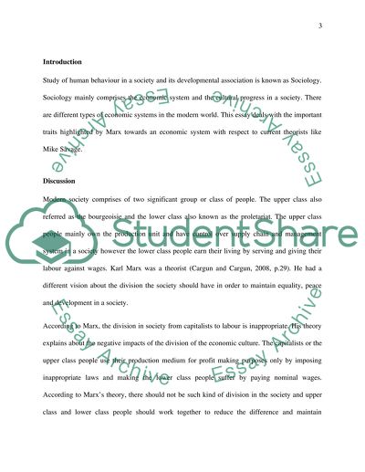How does Marxs analysis of social class differ from theories of today