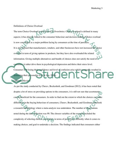 Marketing Choice Overload