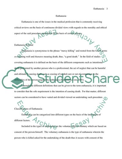 The Issues on Euthanasia