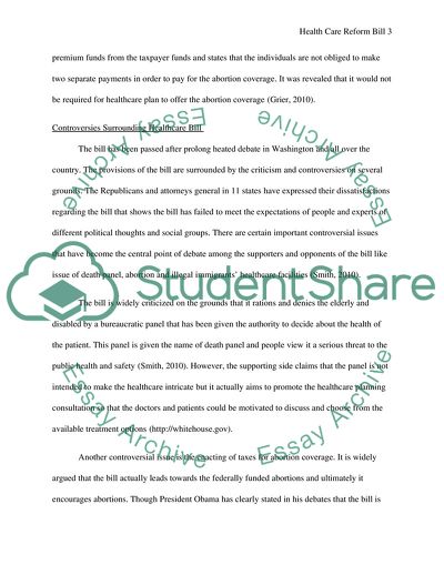 Critics of the Health Care Reform Bill of 2010