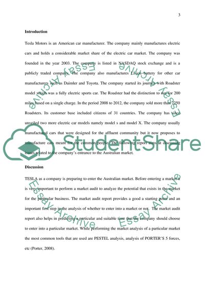 Tesla Entrance to the Australian Market