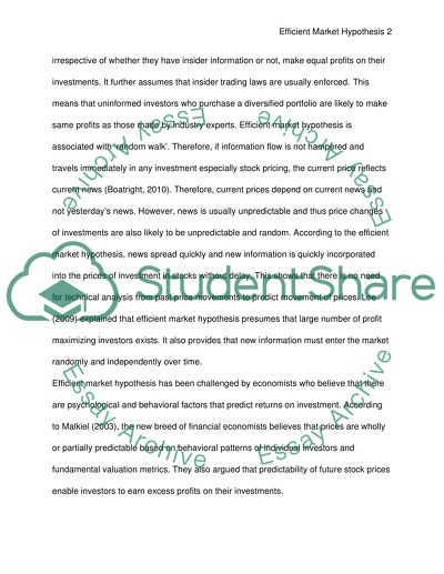 Efficient Market Hypothesis