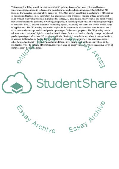 A business innovation which has brought to life a product (good or service)