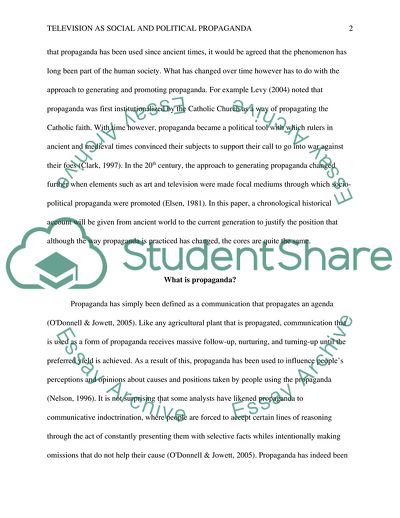 Television as Social and Political Propaganda