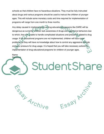 Getting more programs like DARE for children of younger ages