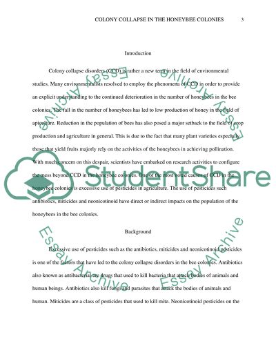 Colony Collapse Disorders in the Honeybee Colonies