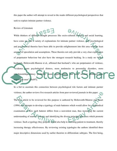 Intimate Partner Violence