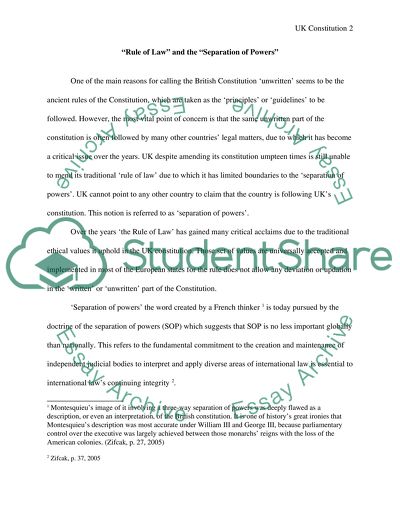 separation of powers and rule of law essay