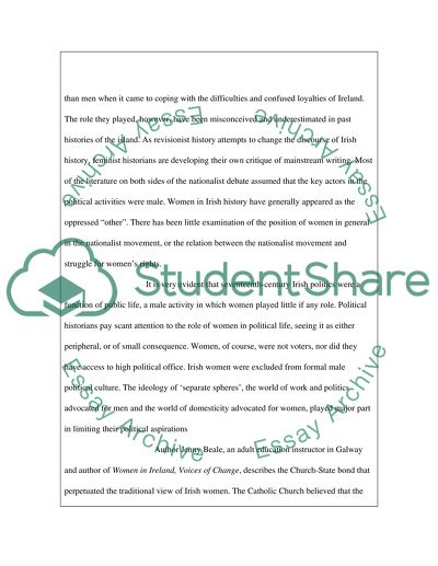 Why Were Women In Ireland Excluded From The Public Exercise Of Power Over Men