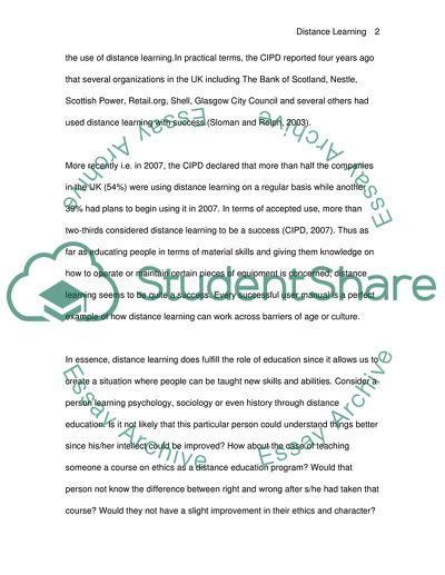 James Barzczs Position on Distance Learning