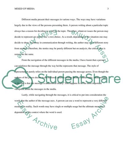 The Navigation of the Different Messages in the Media