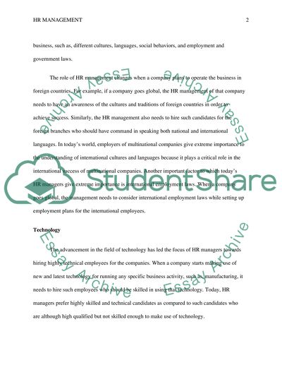 The changing role of hr management