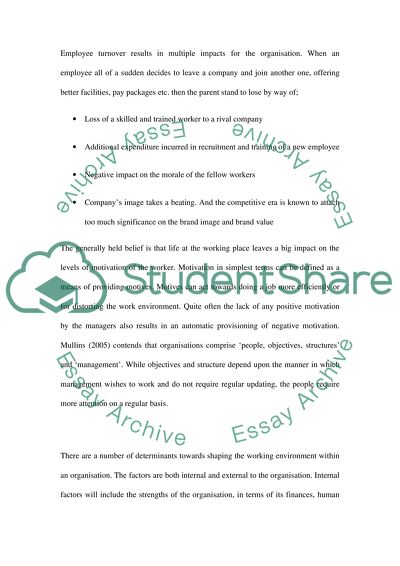 Quality of Work Life and Turnover Intention