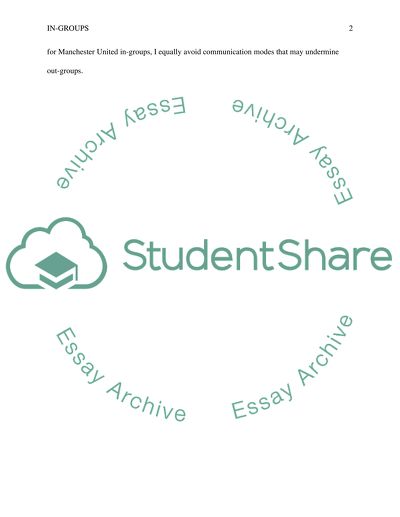 The Analysis of the In-Groups and Out-Groups